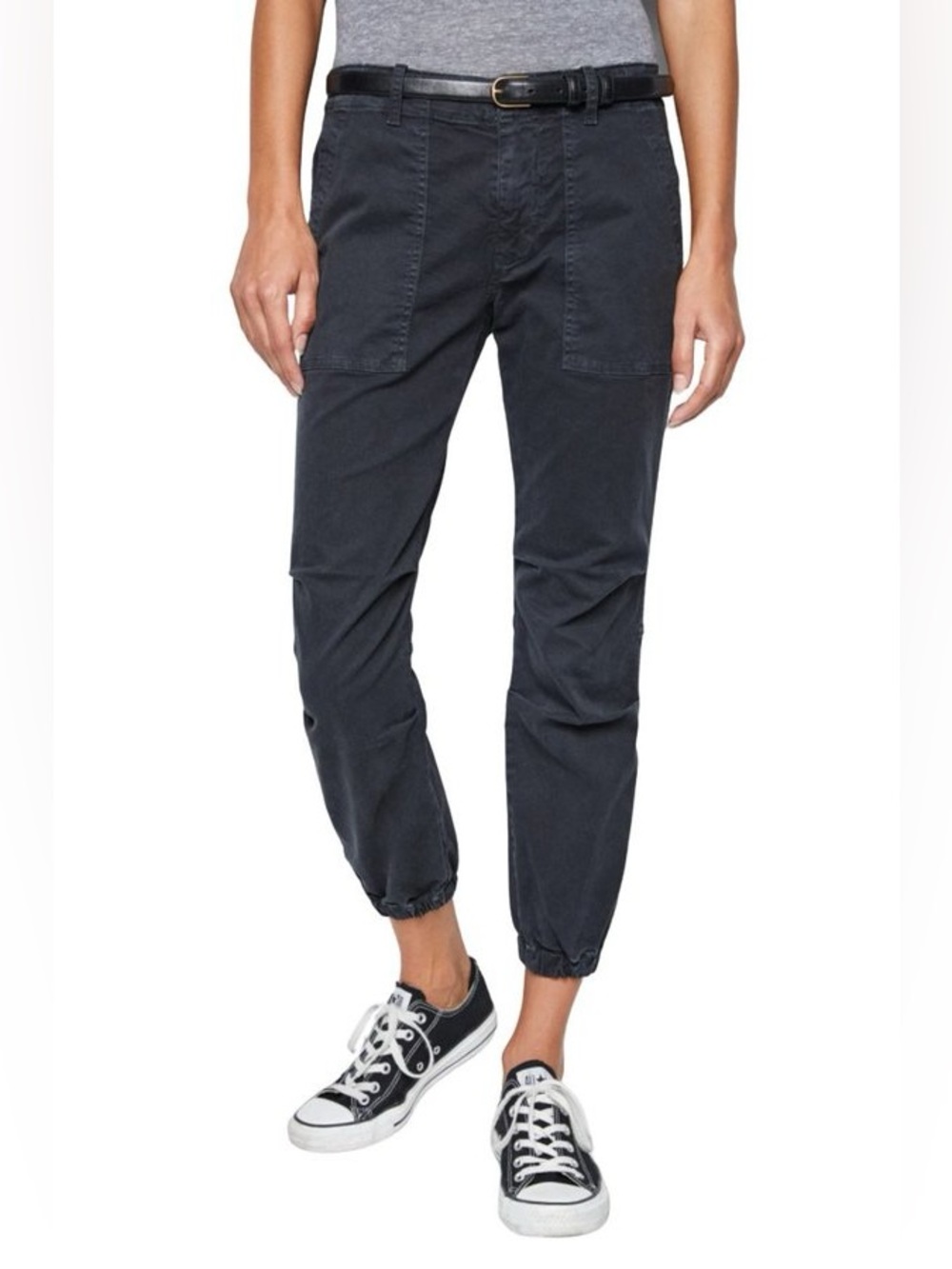 Nili Lotan Cropped Military Pant in Carbon/Size 4